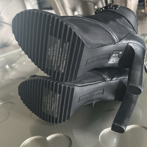 🆕 KARL LAGERFELD Paris Blayze Mesh Booties Black size 5 Women’s Heeled Boots - Picture 13 of 16